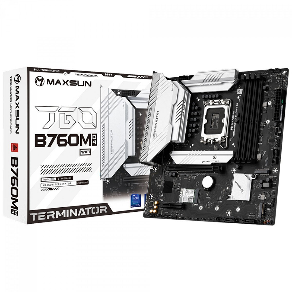 Placa Mãe Maxsun Terminator B760M D4 WiFi V2, Chipset B760, Intel LGA 1700, mATX, DDR4