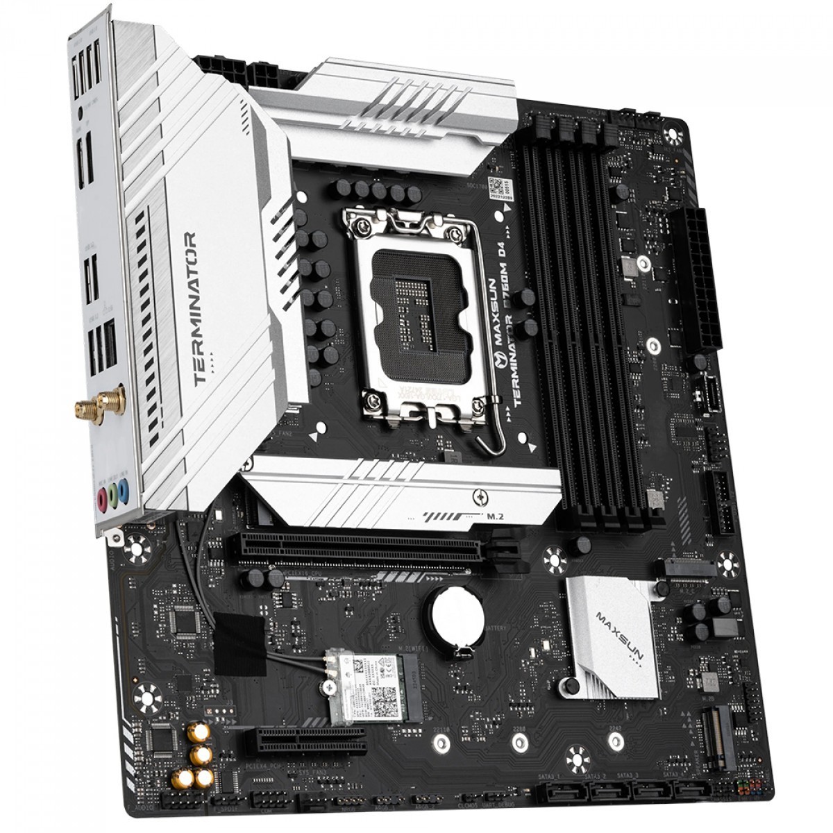 Placa Mãe Maxsun Terminator B760M D4 WiFi V2, Chipset B760, Intel LGA 1700, mATX, DDR4