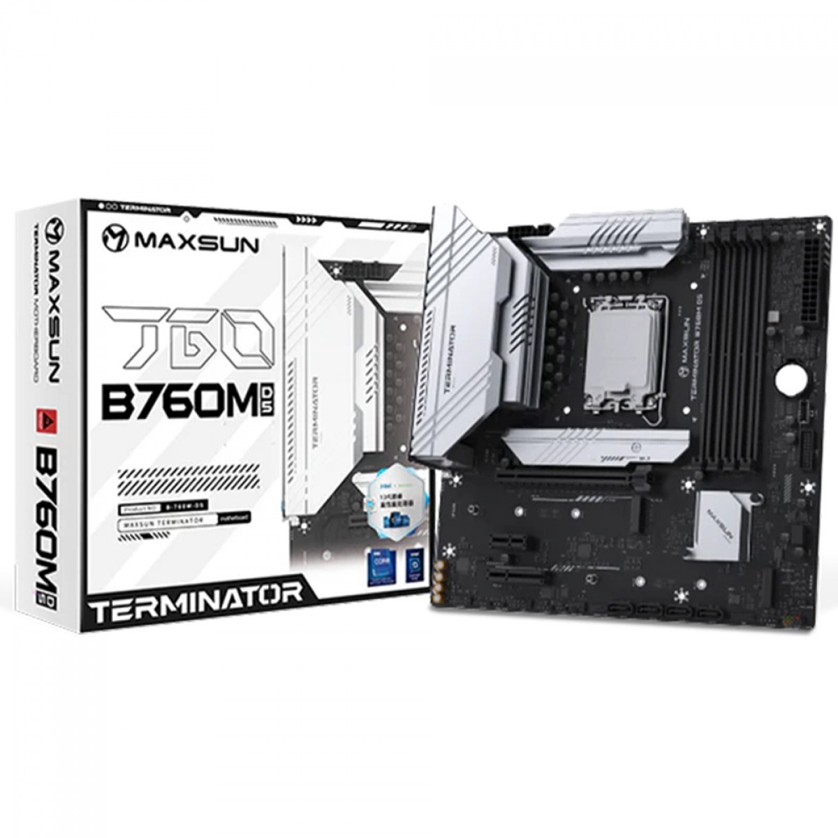 Placa Mãe Maxsun Terminator B760M D5 WiFi 6E, Chipset B760, Intel LGA 1700, mATX, DDR5