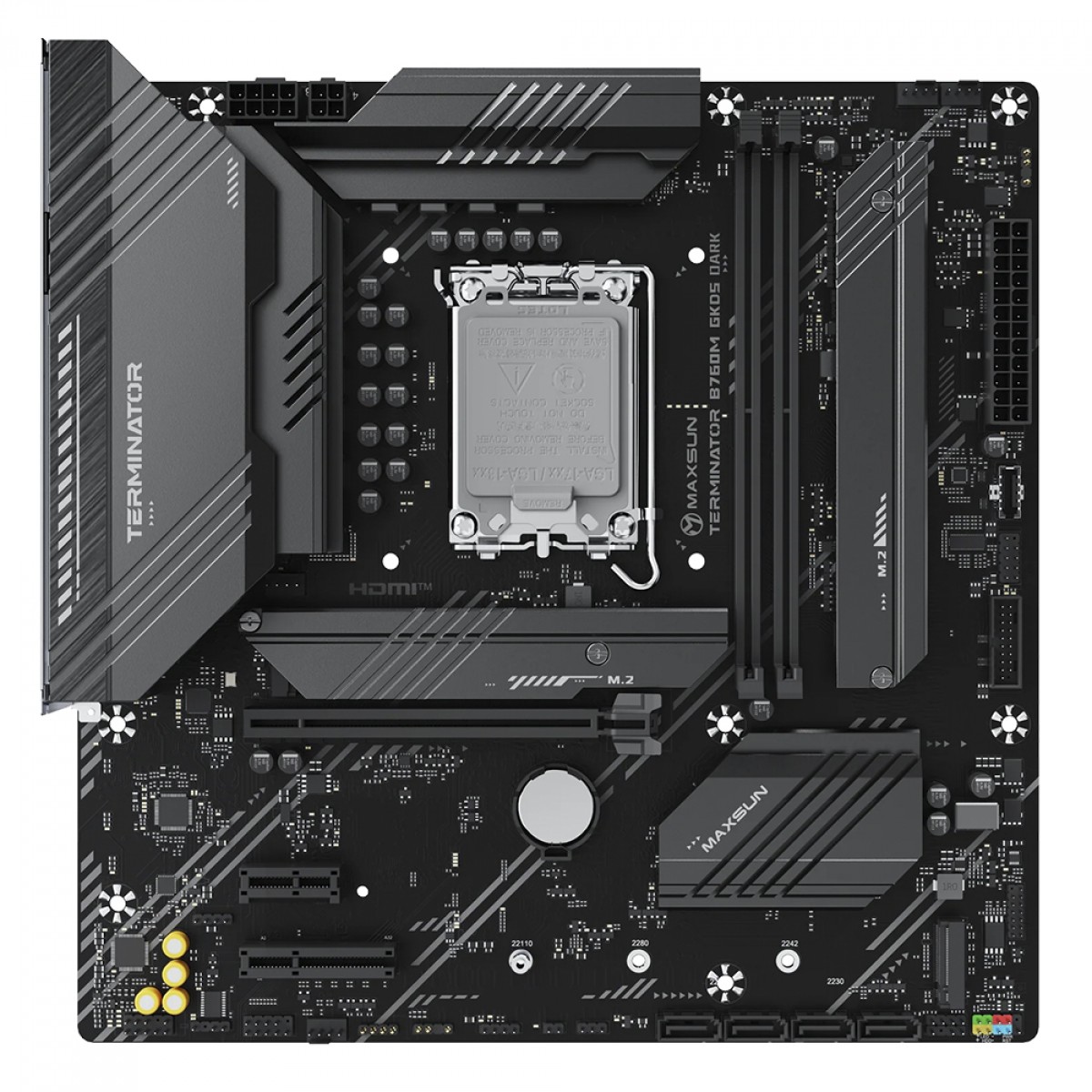 Placa Mãe MAXSUN Terminator B760M GKD5 Dark, Chipset B760, Intel LGA 1700, mATX, DDR5
