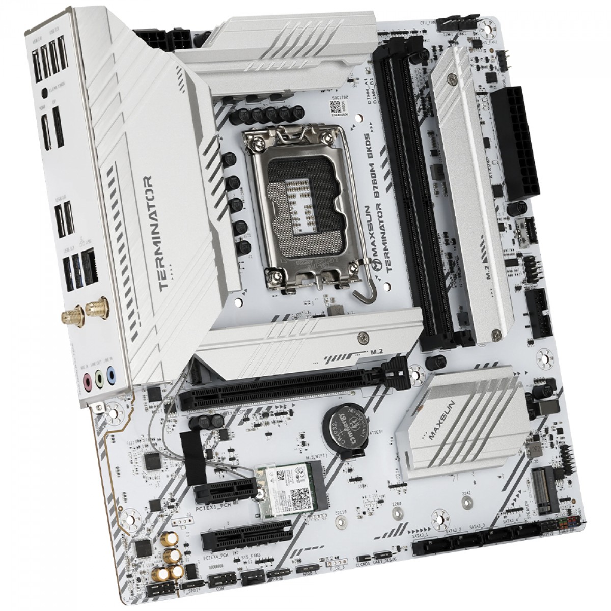 Placa Mãe MAXSUN Terminator B760M GKD5 Ice, Chipset B760, Intel LGA 1700, mATX, DDR5