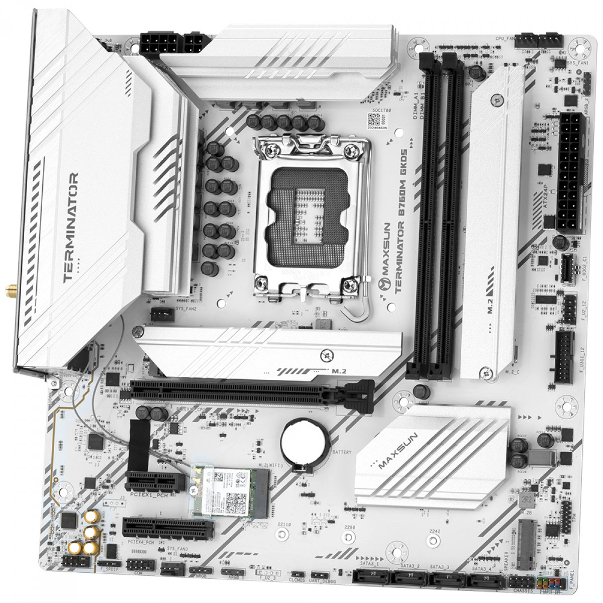 Placa Mãe MAXSUN Terminator B760M GKD5 Ice, Chipset B760, Intel LGA 1700, mATX, DDR5