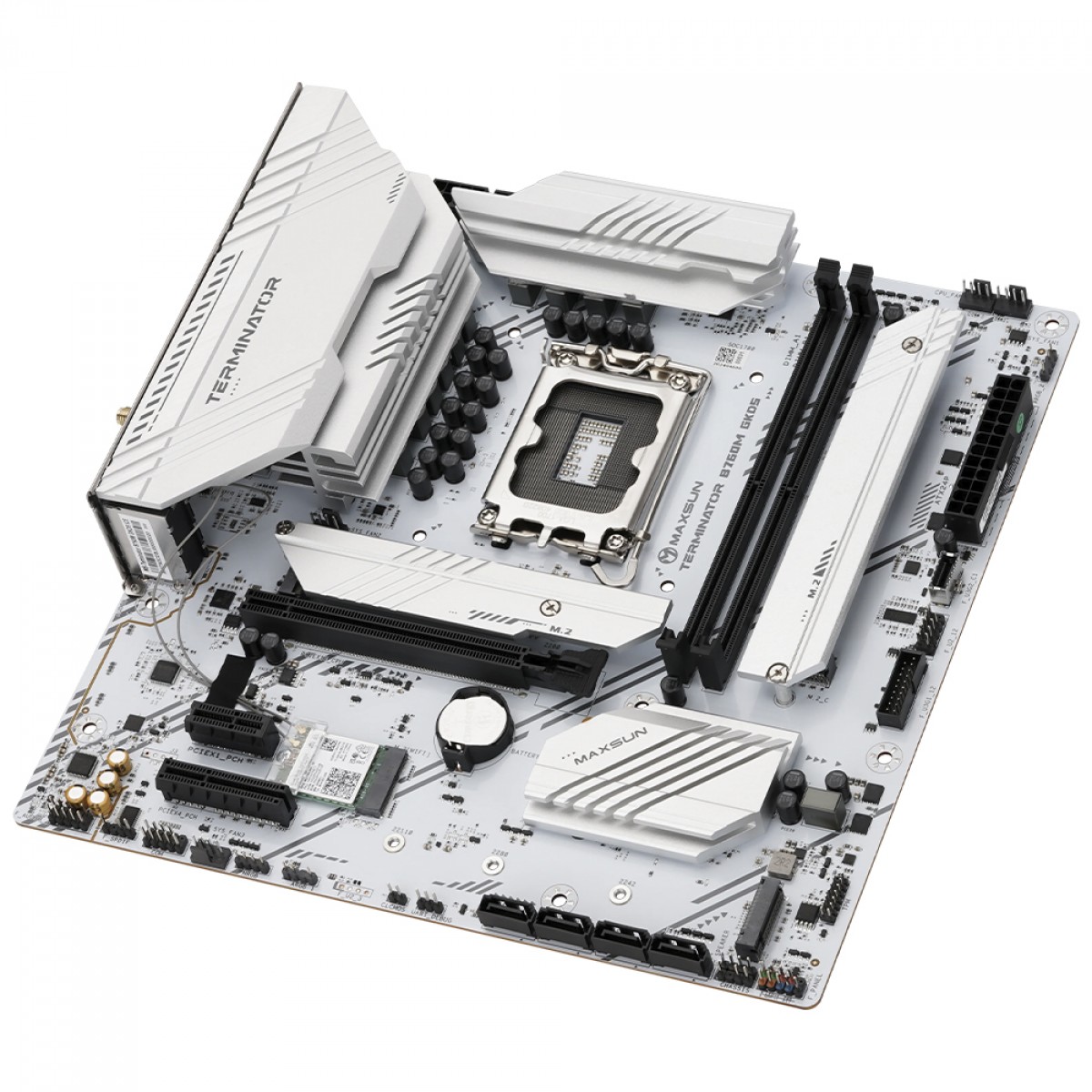 Placa Mãe MAXSUN Terminator B760M GKD5 Ice, Chipset B760, Intel LGA 1700, mATX, DDR5