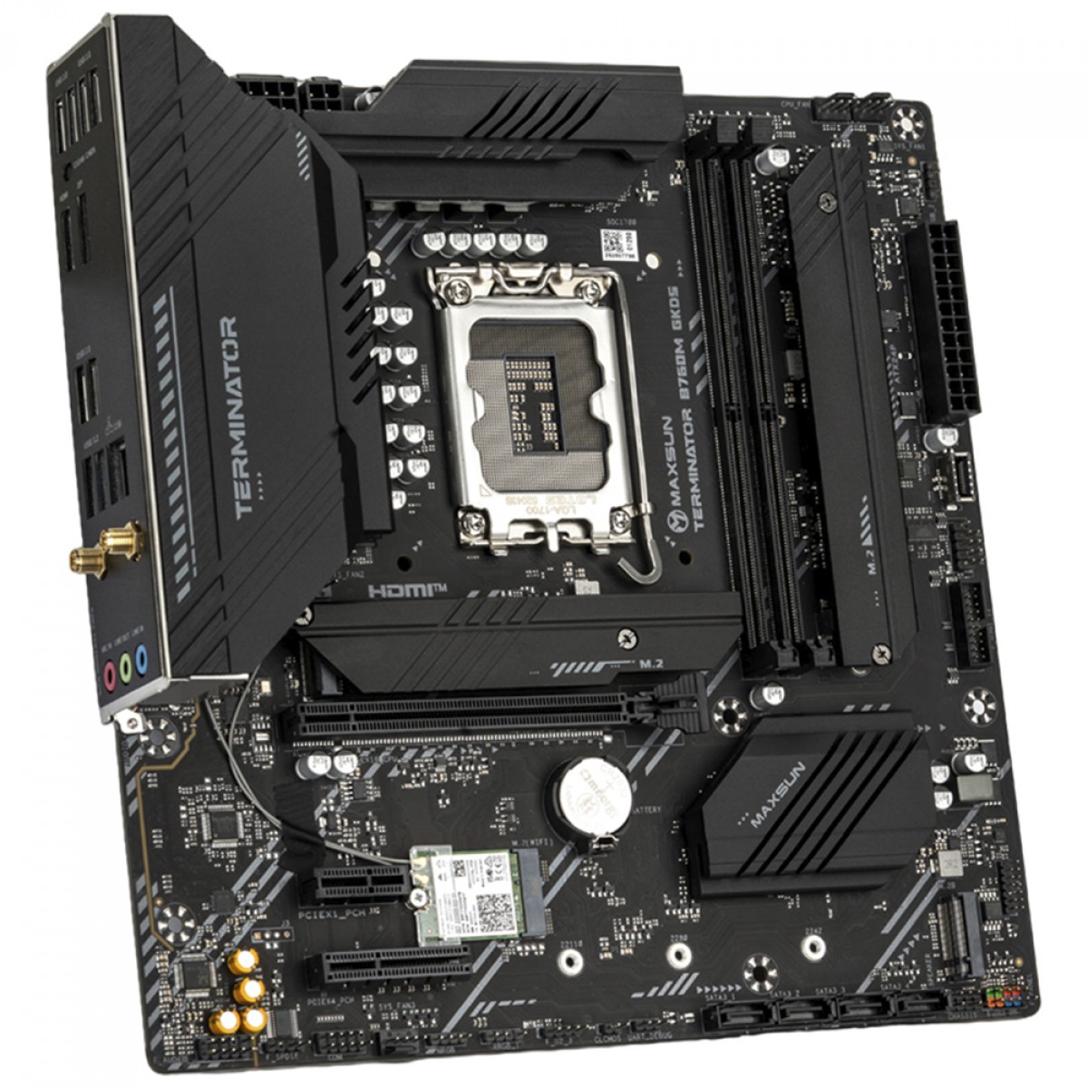 Placa Mãe Maxsun Terminator B760M GKD5 WIFI, Chipset B760, Intel LGA 1700, mATX, DDR5