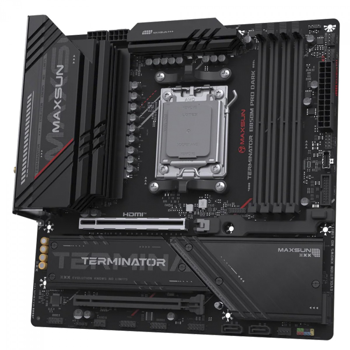Placa Mãe Maxsun Terminator B850M Pro Dark WiFi, Chipset B850, AMD AM5, mATX, DDR5