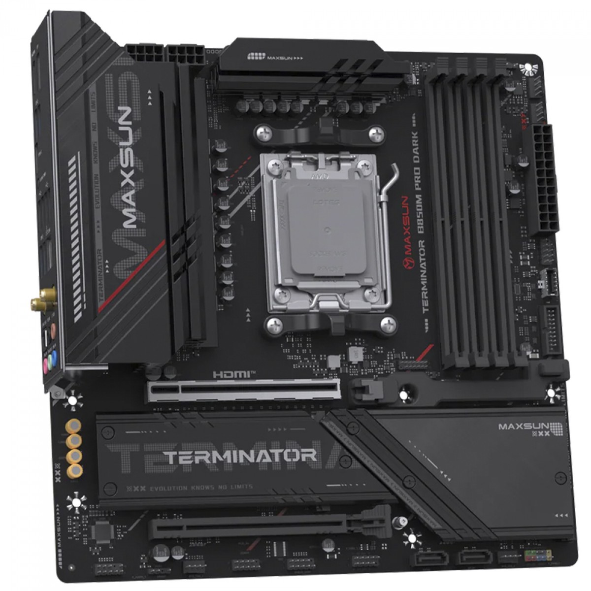 Placa Mãe Maxsun Terminator B850M Pro Dark WiFi, Chipset B850, AMD AM5, mATX, DDR5