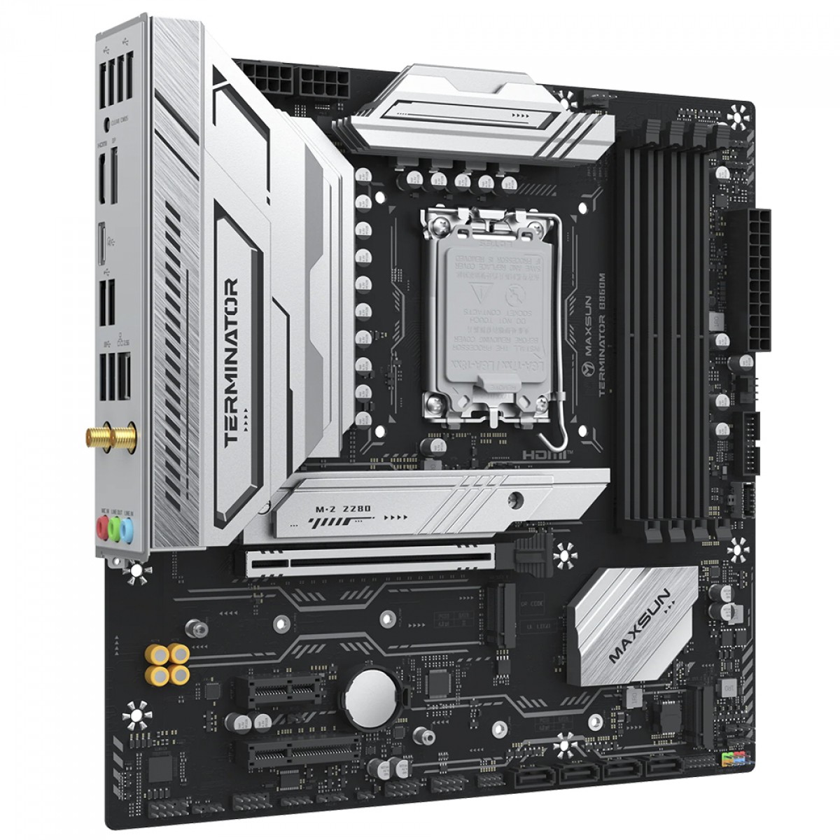 Placa Mãe Maxsun Terminator B860M WiFi, Chipset B860, Intel LGA 1851, mATX, DDR5