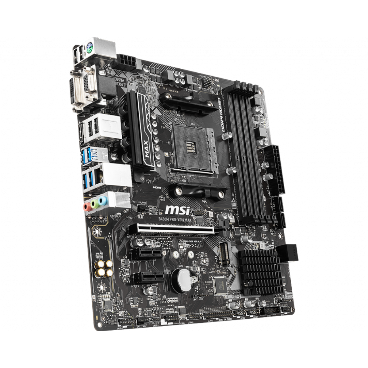 Placa Mãe MSI B450M PRO-VDH MAX, Chipset B450, AMD AM4, mATX, DDR4, B450M PRO-VDH MAX