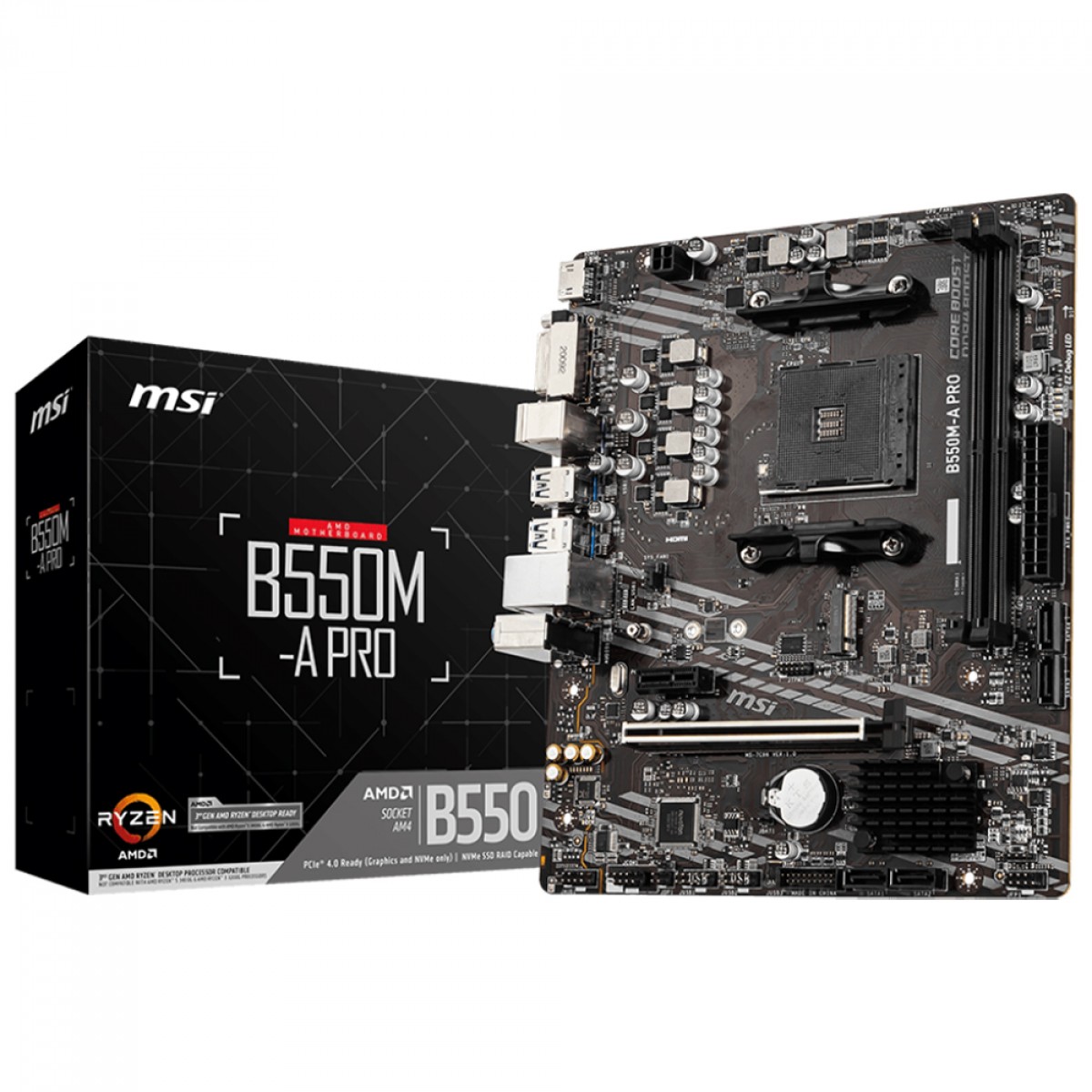 Placa Mãe MSI B550M-A PRO, Chipset B550, AMD AM4, mATX, DDR4