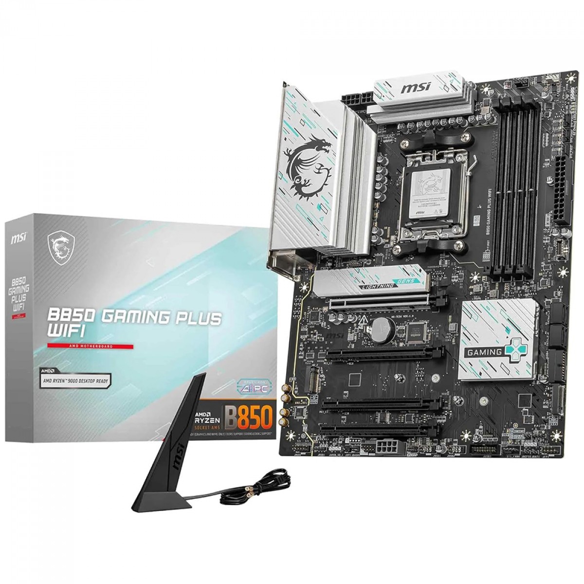 Placa Mãe MSI B850 Gaming PLUS WIFI, Chipset B850, AMD AM5, ATX, DDR5