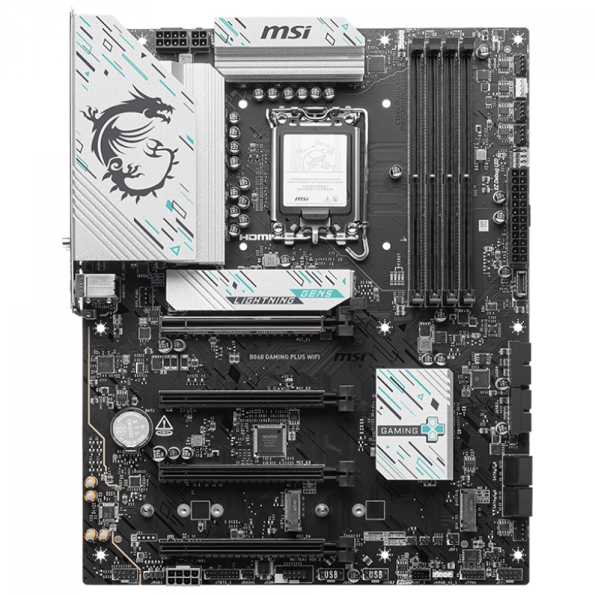 Placa Mãe MSI B860 Gaming Plus WIFI, Chipset B860, Intel LGA 1851, ATX, DDR5