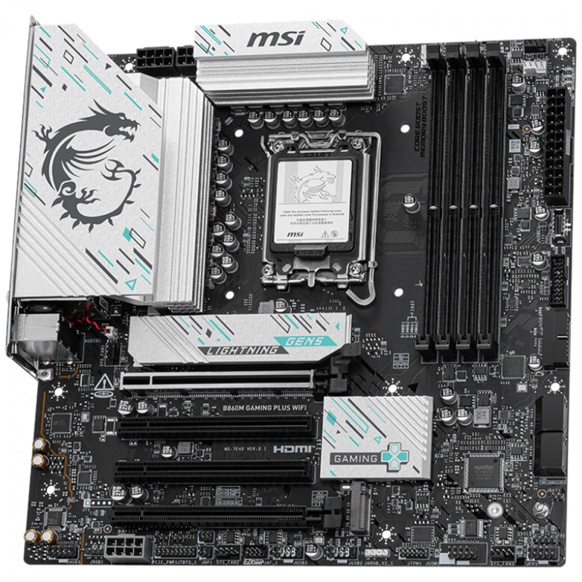 Placa Mãe MSI B860M Gaming Plus WIFI, Chipset B860, Intel LGA 1851, mATX, DDR5