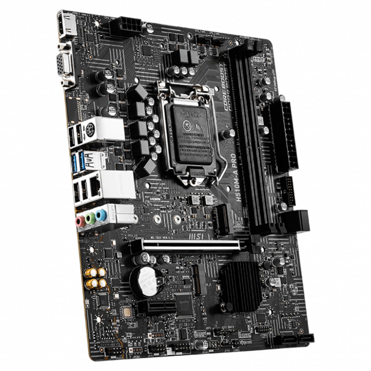 Placa Mãe MSI H510M-A PRO, Chipset H510, intel LGA 1200 M-ATX, DDR4, 911-7D22-050