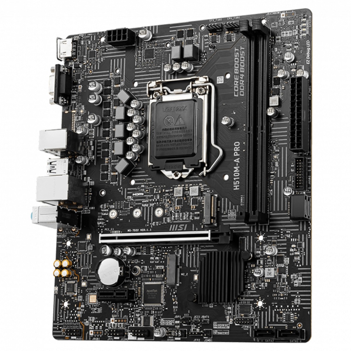 Placa Mãe MSI H510M-A PRO, Chipset H510, intel LGA 1200 M-ATX, DDR4, 911-7D22-050