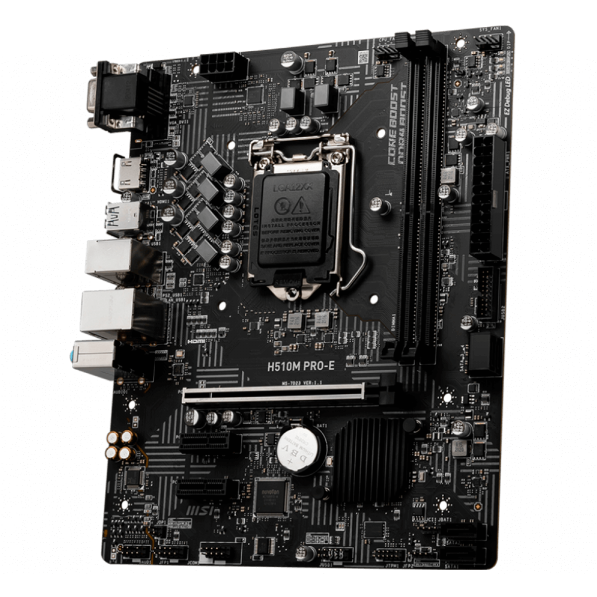 Placa Mãe MSI H510M PRO-E, Chipset H510, Intel LGA 1200, M-ATX, DDR4, 911-7D23-002
