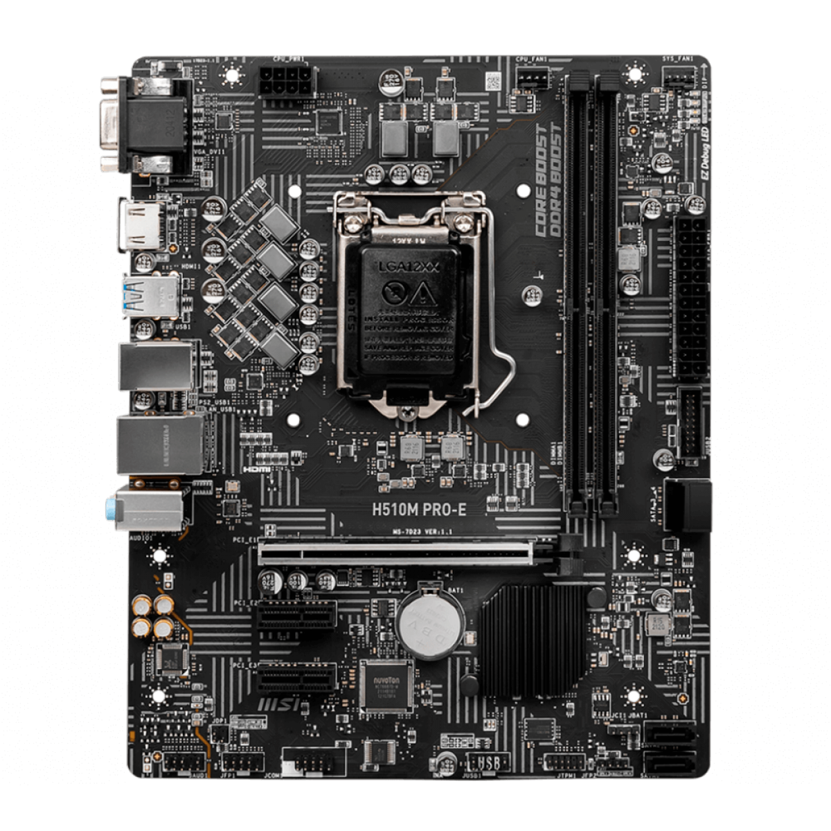 Placa Mãe MSI H510M PRO-E, Chipset H510, Intel LGA 1200, M-ATX, DDR4, 911-7D23-002