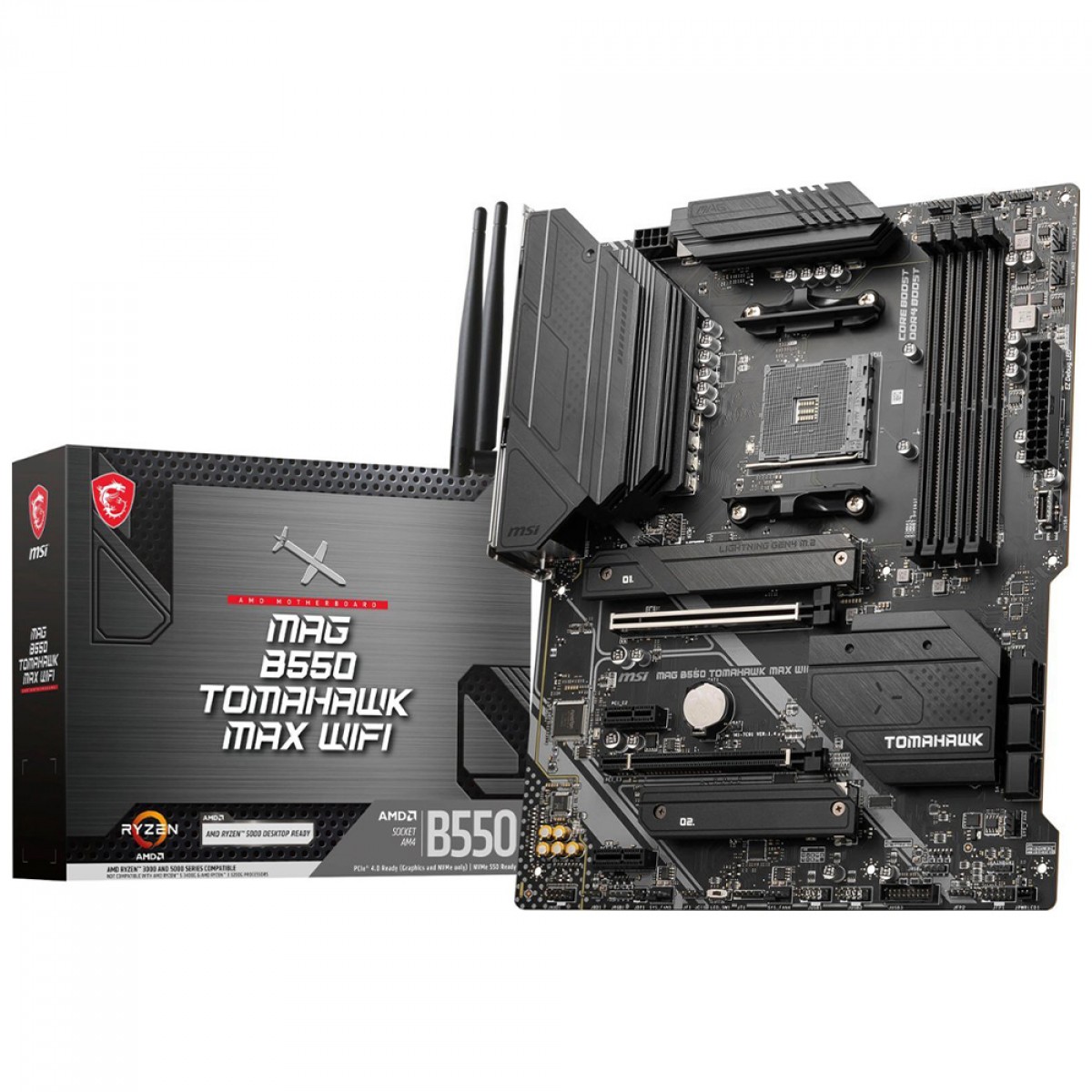 Placa Mãe MSI MAG B550 Tomahawk Max WiFi, Chipset B550, AMD AM4, ATX, DDR4