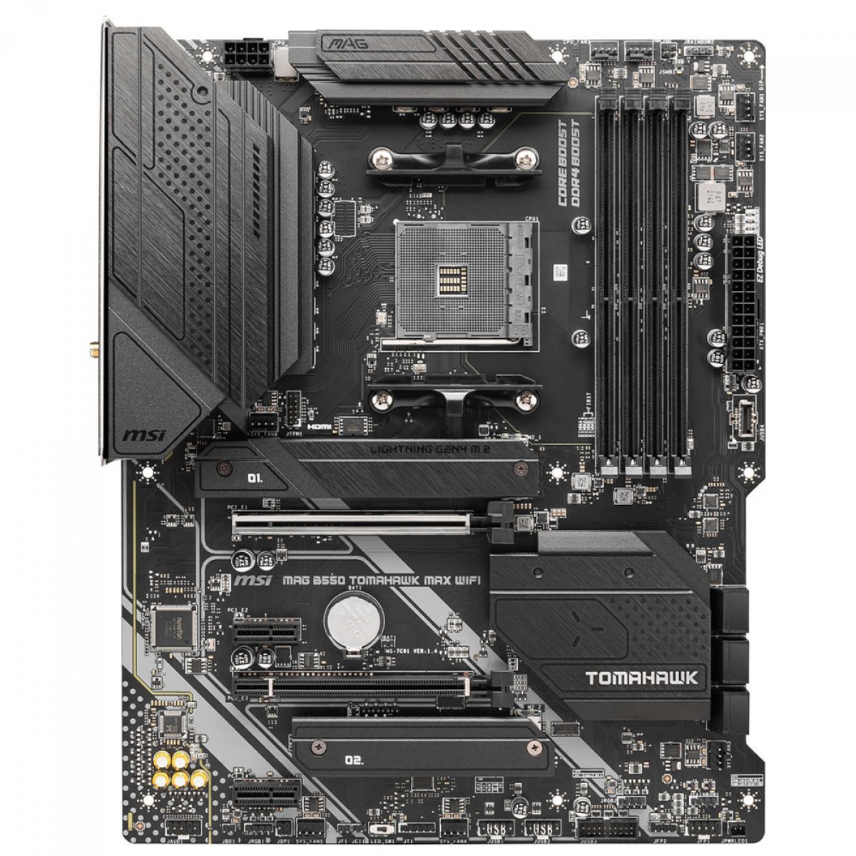 Placa Mãe MSI MAG B550 Tomahawk Max WiFi, Chipset B550, AMD AM4, ATX, DDR4