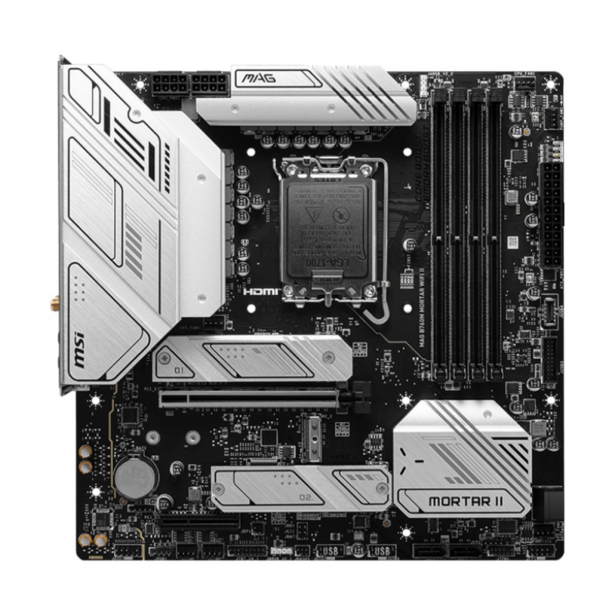 Placa Mãe MSI MAG B760M MORTAR WIFI II, Chipset B760, Intel LGA 1700, MATX, DDR5, 911-7E13-006