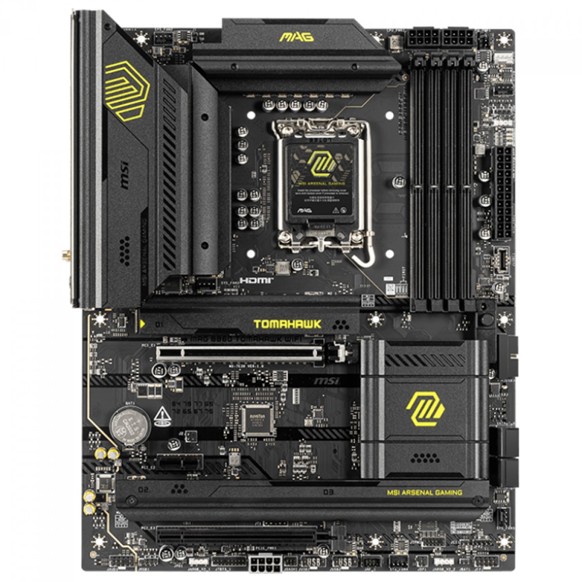 Placa Mãe MSI MAG B860 TOMAHAWK WIFI, Chipset B860, Intel LGA 1851, ATX, DDR5