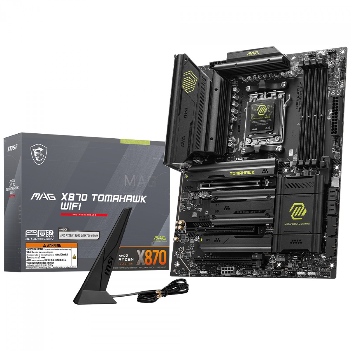 Placa Mãe MSI MAG X870 Tomahawk Wi-Fi, Chipset X870, AMD AM5, ATX, DDR5