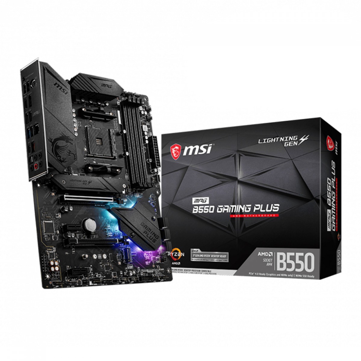 Placa Mãe MSI MPG B550 Gaming Plus, Chipset B550, AMD AM4, ATX, DDR4, 911-7C56-049
