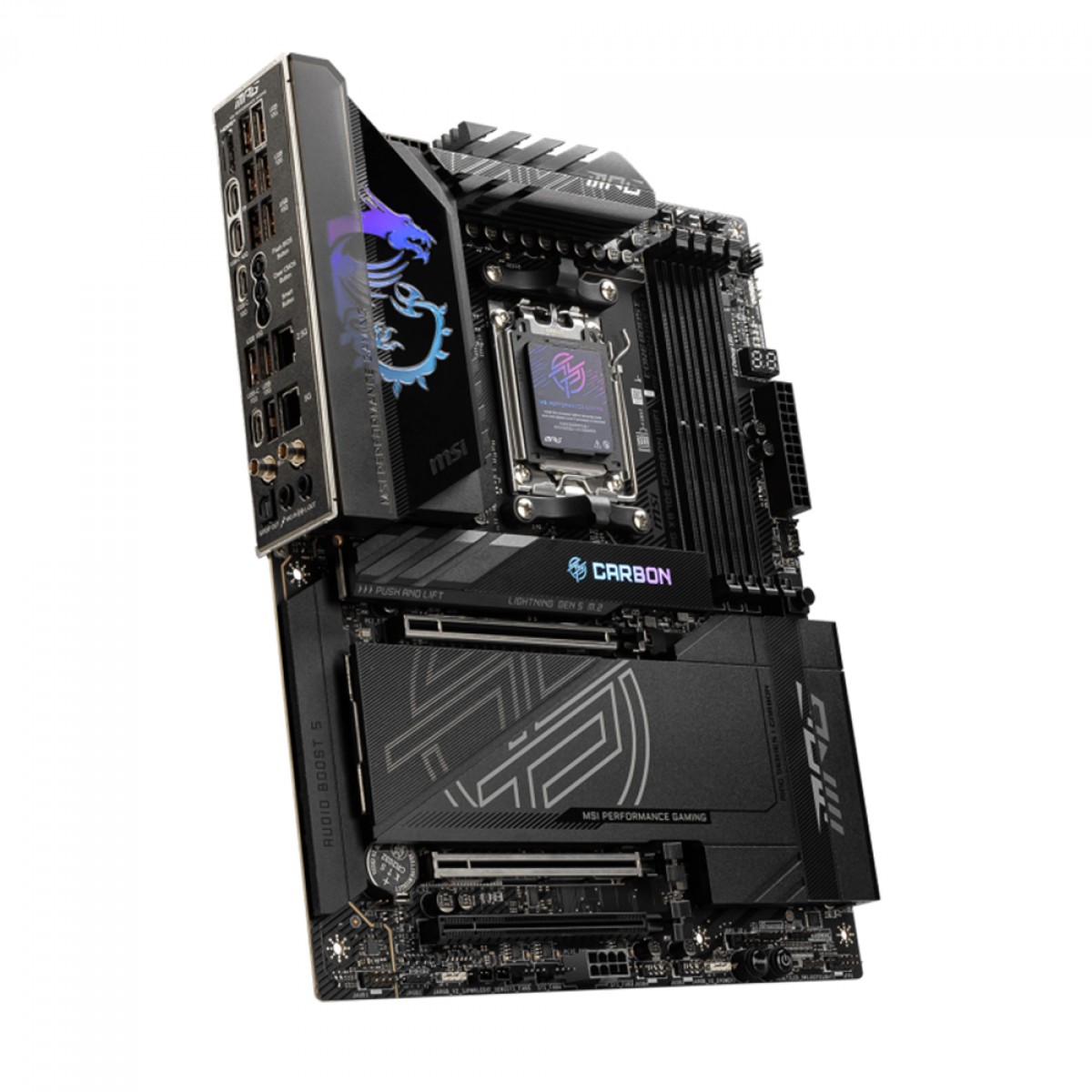 Placa Mãe MSI MPG X870E Carbon Wi-Fi, Chipset X870, AMD AM5, ATX, DDR5