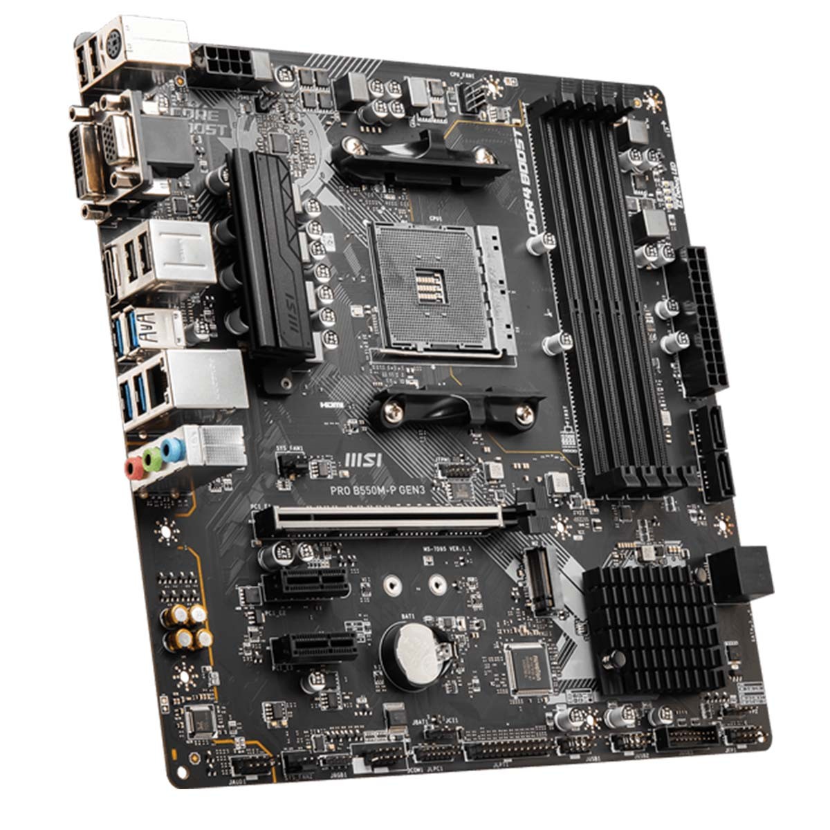 Placa Mãe MSI PRO B550M-P GEN3, Chipset B550, AMD AM4, mATX, DDR4