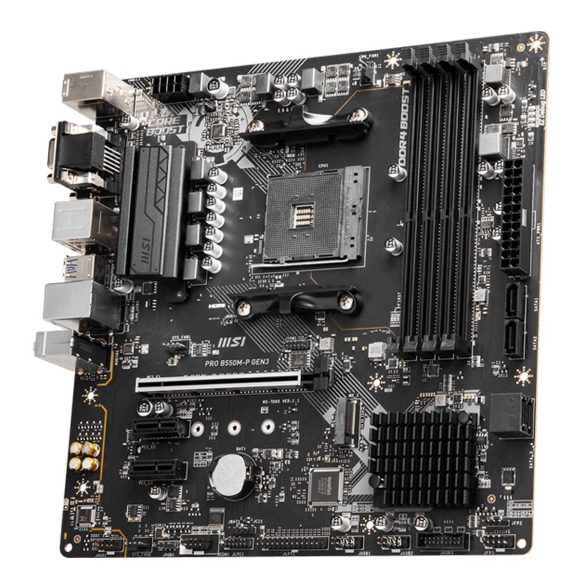 Placa Mãe MSI PRO B550M-P GEN3, Chipset B550, AMD AM4, mATX, DDR4