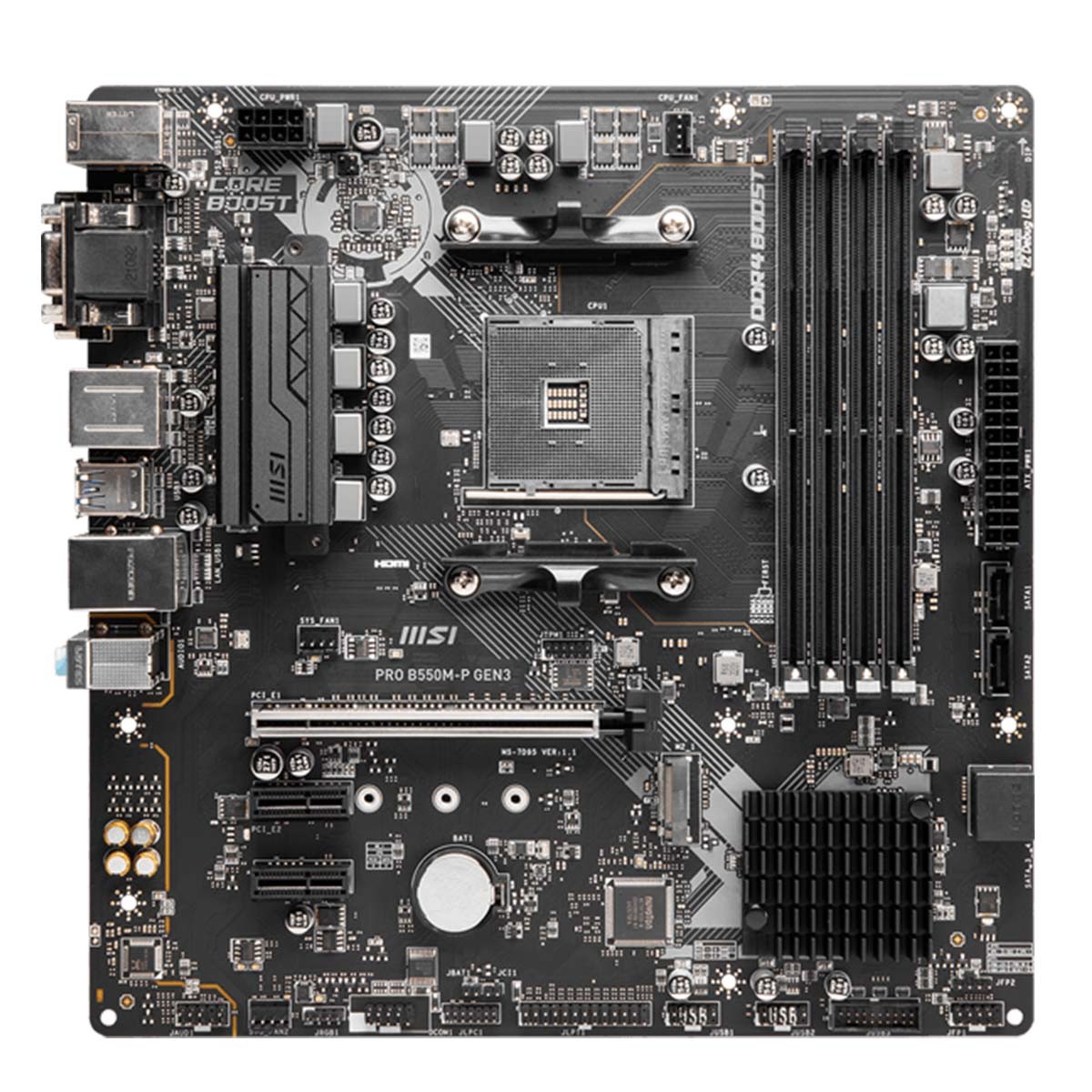 Placa Mãe MSI PRO B550M-P GEN3, Chipset B550, AMD AM4, mATX, DDR4