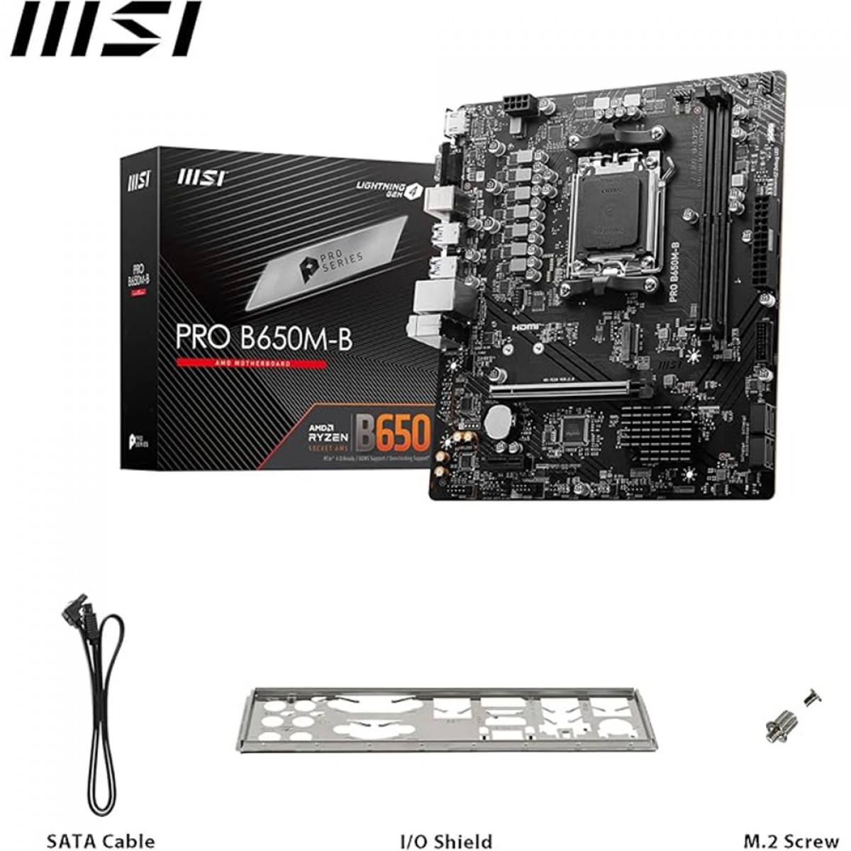 Placa Mãe MSI PRO B650M-B, Chipset B650, AMD AM5, mATX, DDR5, 911-7E28-016