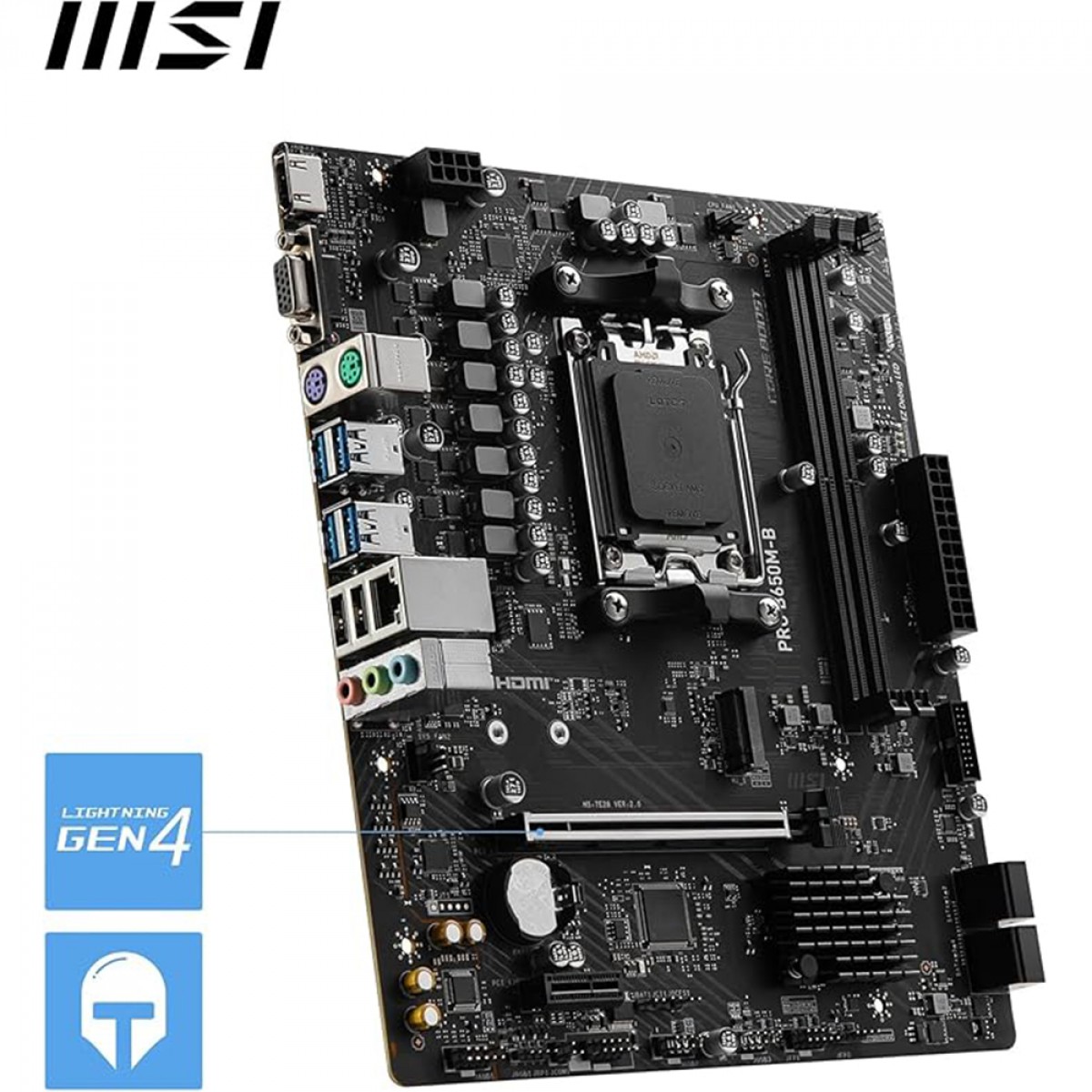 Placa Mãe MSI PRO B650M-B, Chipset B650, AMD AM5, mATX, DDR5, 911-7E28-016