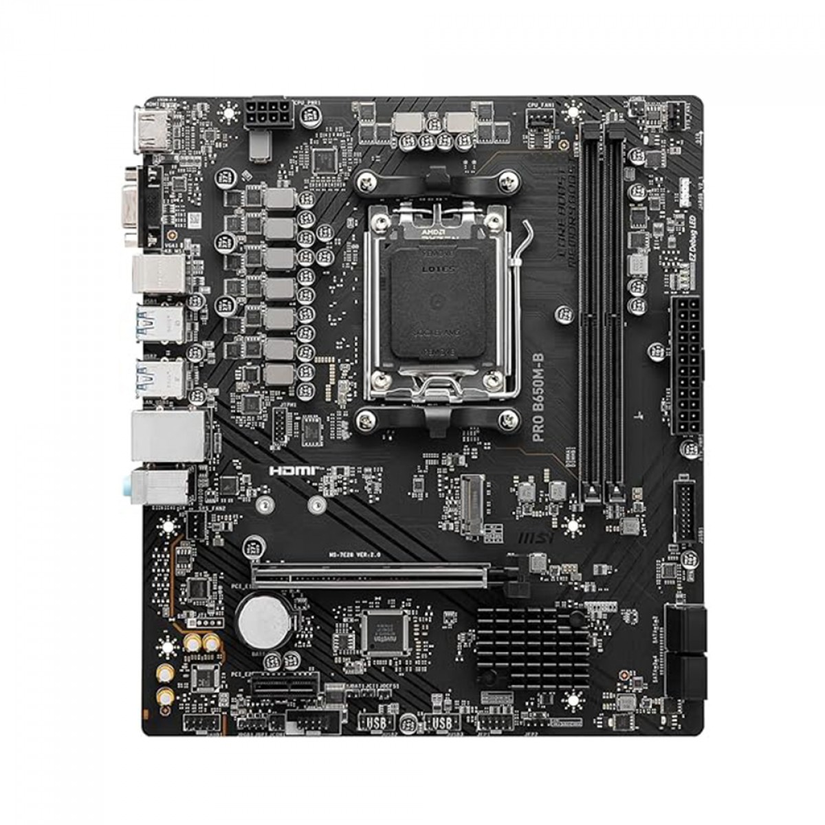 Placa Mãe MSI PRO B650M-B, Chipset B650, AMD AM5, mATX, DDR5, 911-7E28-016