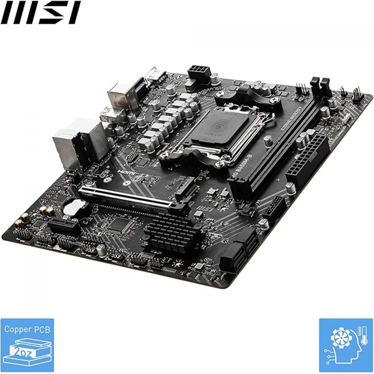 Placa Mãe MSI PRO B650M-B, Chipset B650, AMD AM5, mATX, DDR5, 911-7E28-016