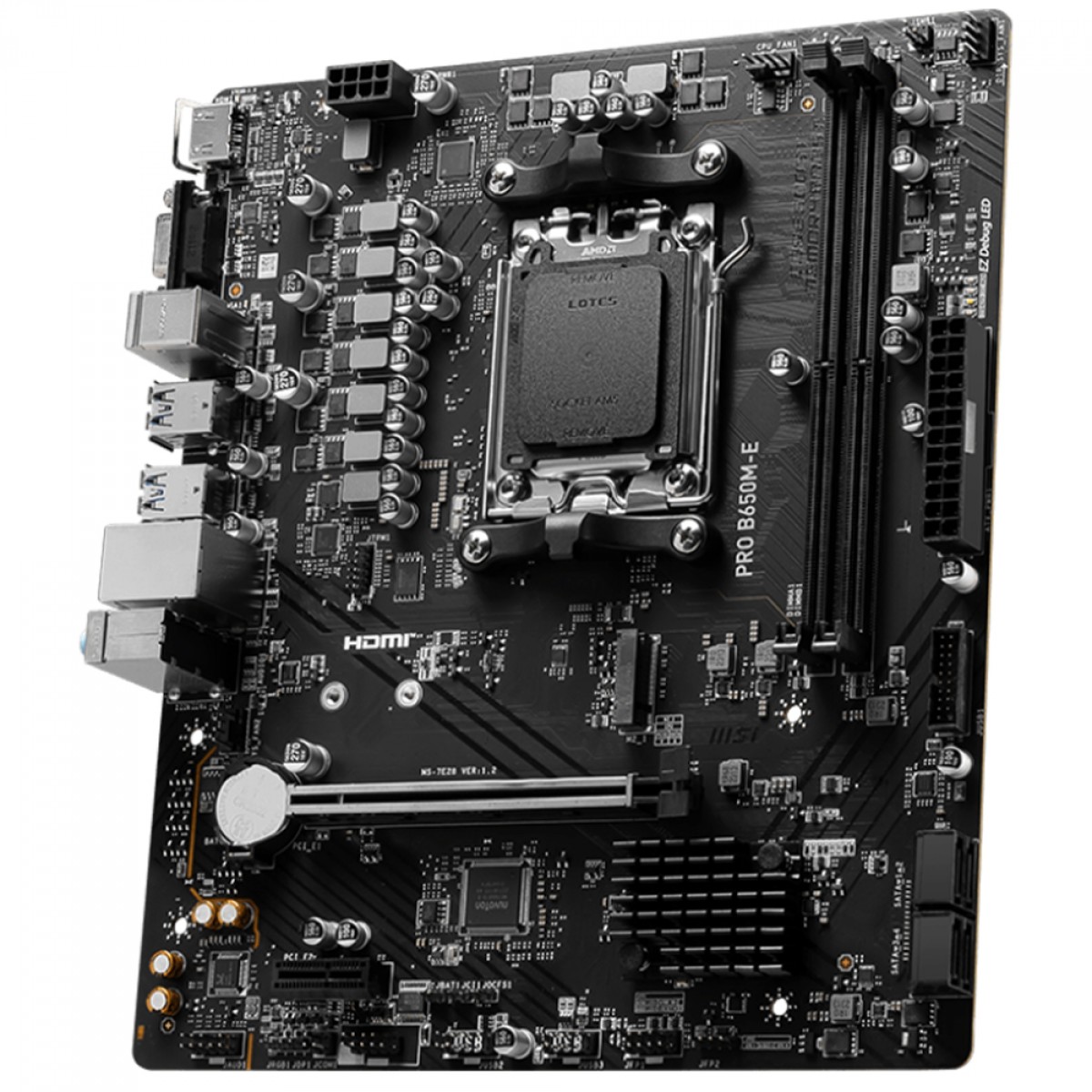 Placa Mãe MSI PRO B650M-E, Chipset B650, AMD AM5, M-ATX, DDR5