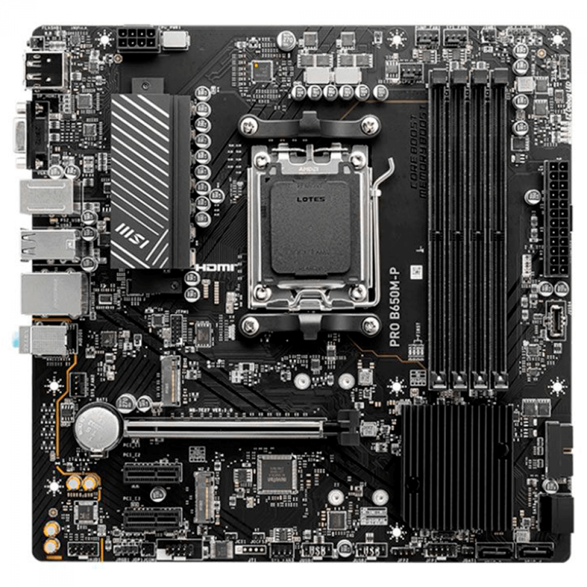 Placa Mãe MSI PRO B650M-P, Chipset B650, AMD AM5, M-ATX, DDR5, 911-7E28-001