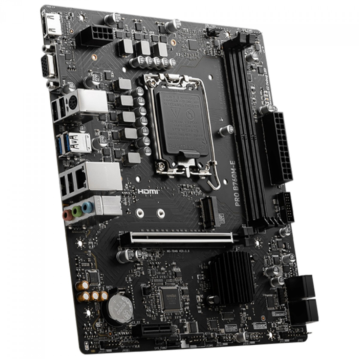 Placa Mãe MSI PRO B760M-E, Chipset B760, Intel LGA 1700, mATX, DDR5