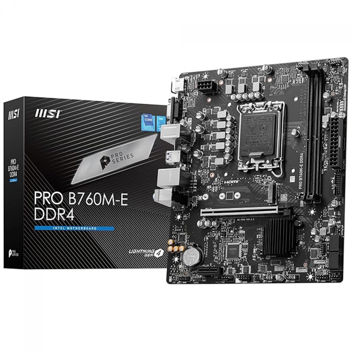 Placa Mãe MSI PRO B760M-E DDR4, Chipset B760, Intel LGA 1700, MATX, DDR4