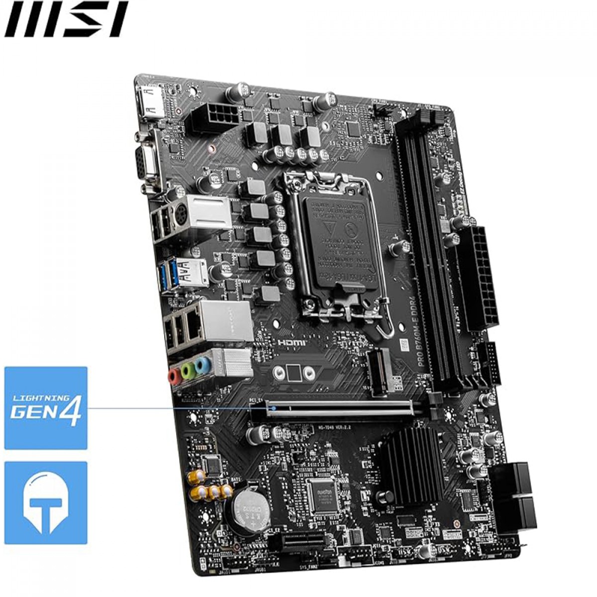 Placa Mãe MSI PRO B760M-E DDR4, Chipset B760, Intel LGA 1700, MATX, DDR4