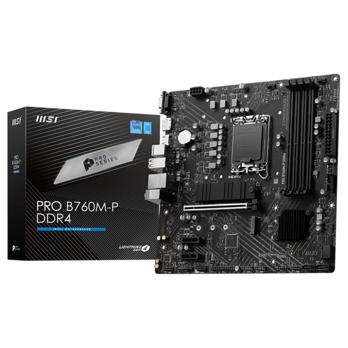 Placa Mãe MSI PRO B760M-P DDR4, Chipset B760, Intel LGA 1700, mATX, DDR4