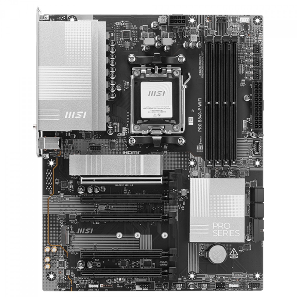 Placa Mãe MSI PRO B840-P WIFI, Chipset B840, AMD AM5, ATX, DDR5