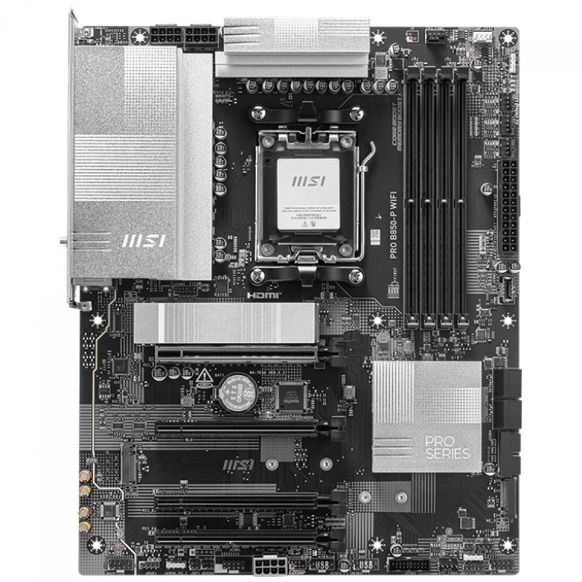 Placa Mãe MSI PRO B850-P WIFI, Chipset B850, AMD AM5, ATX, DDR5