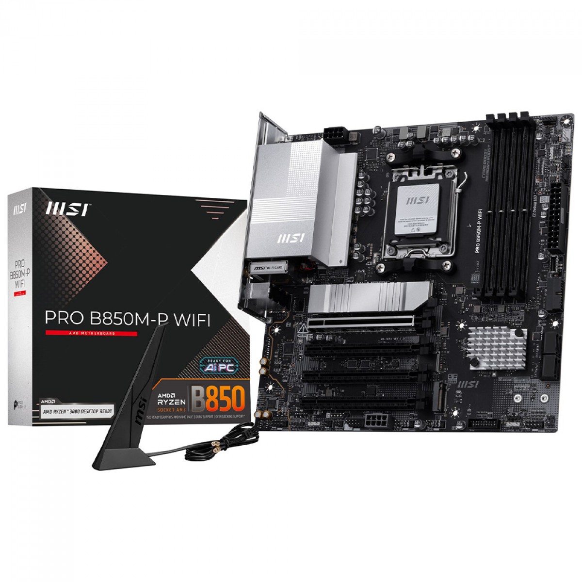 Placa Mãe MSI PRO B850M-P WiFi, Chipset B850, AMD AM5, mATX, DDR5