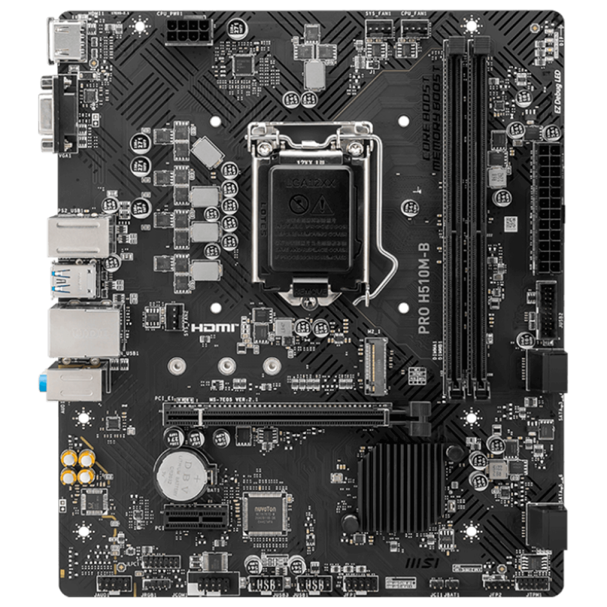 Placa Mãe MSI PRO H510M-B, Chipset H470, Intel LGA 1200, M-ATX, DDR4, 911-7E05-006