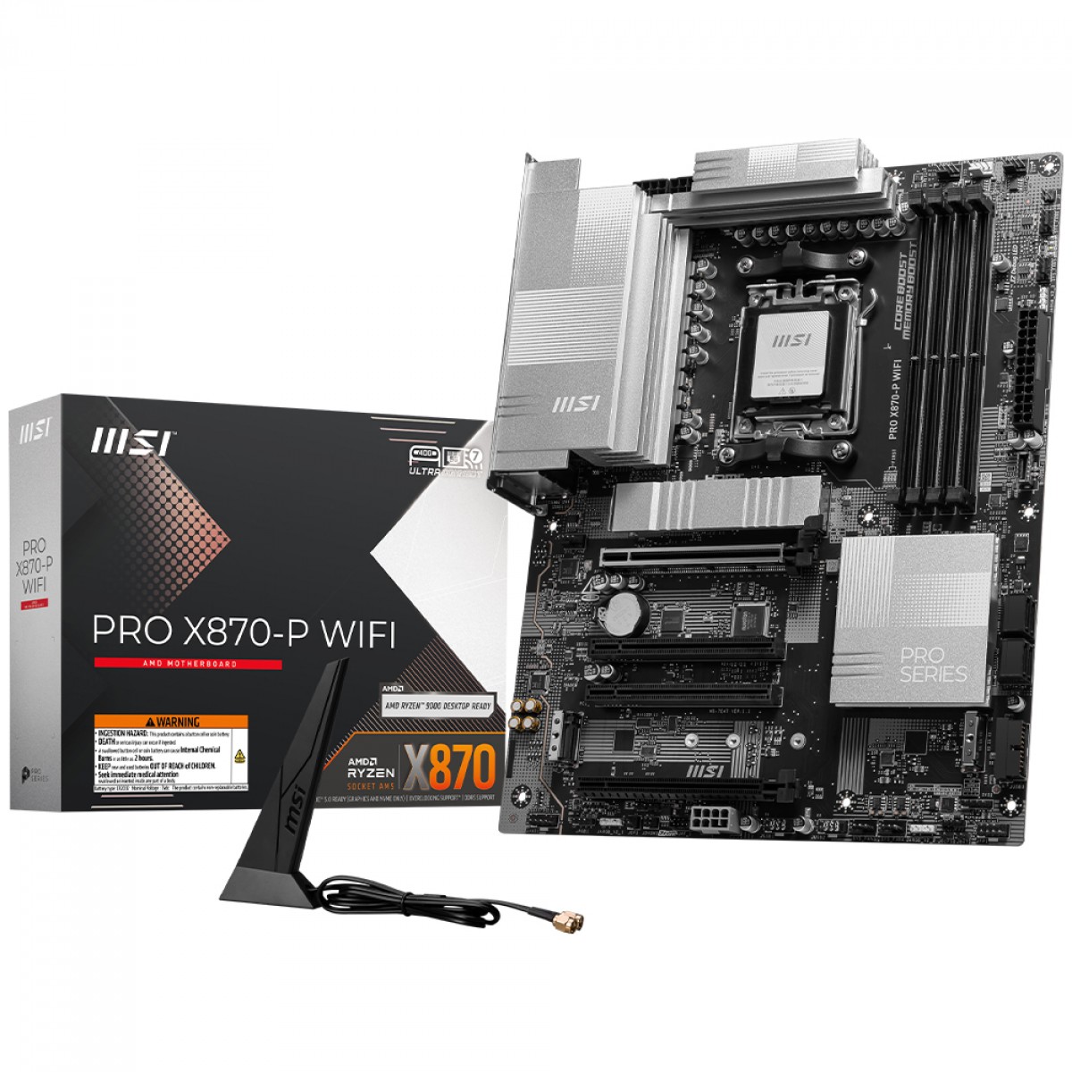 Placa Mãe MSI PRO X870-P Wi-Fi, Chipset X870, AMD AM5, ATX, DDR5