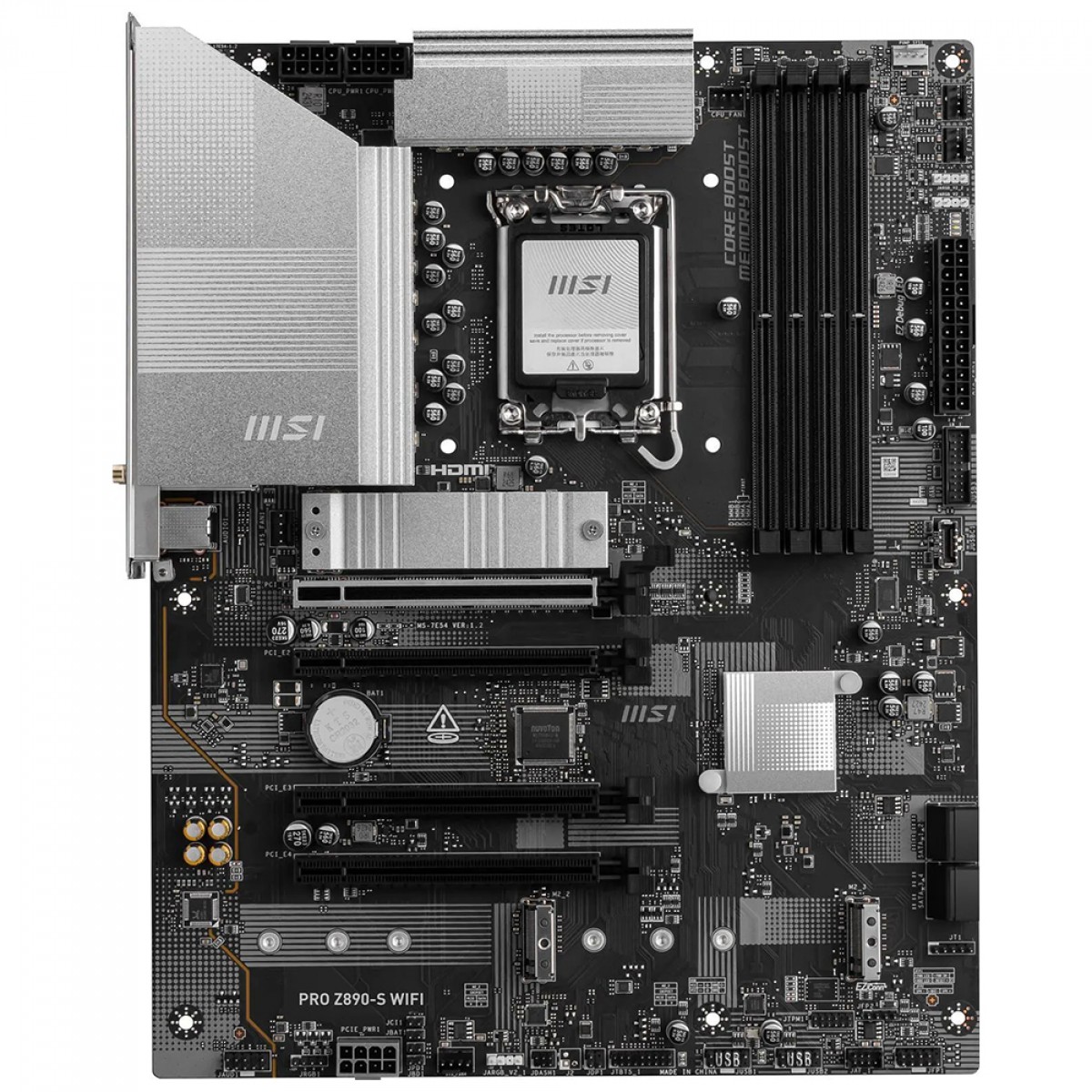 Placa Mãe MSI PRO Z890-S WIFI, Chipset Z890, Intel LGA 1851, ATX, DDR5
