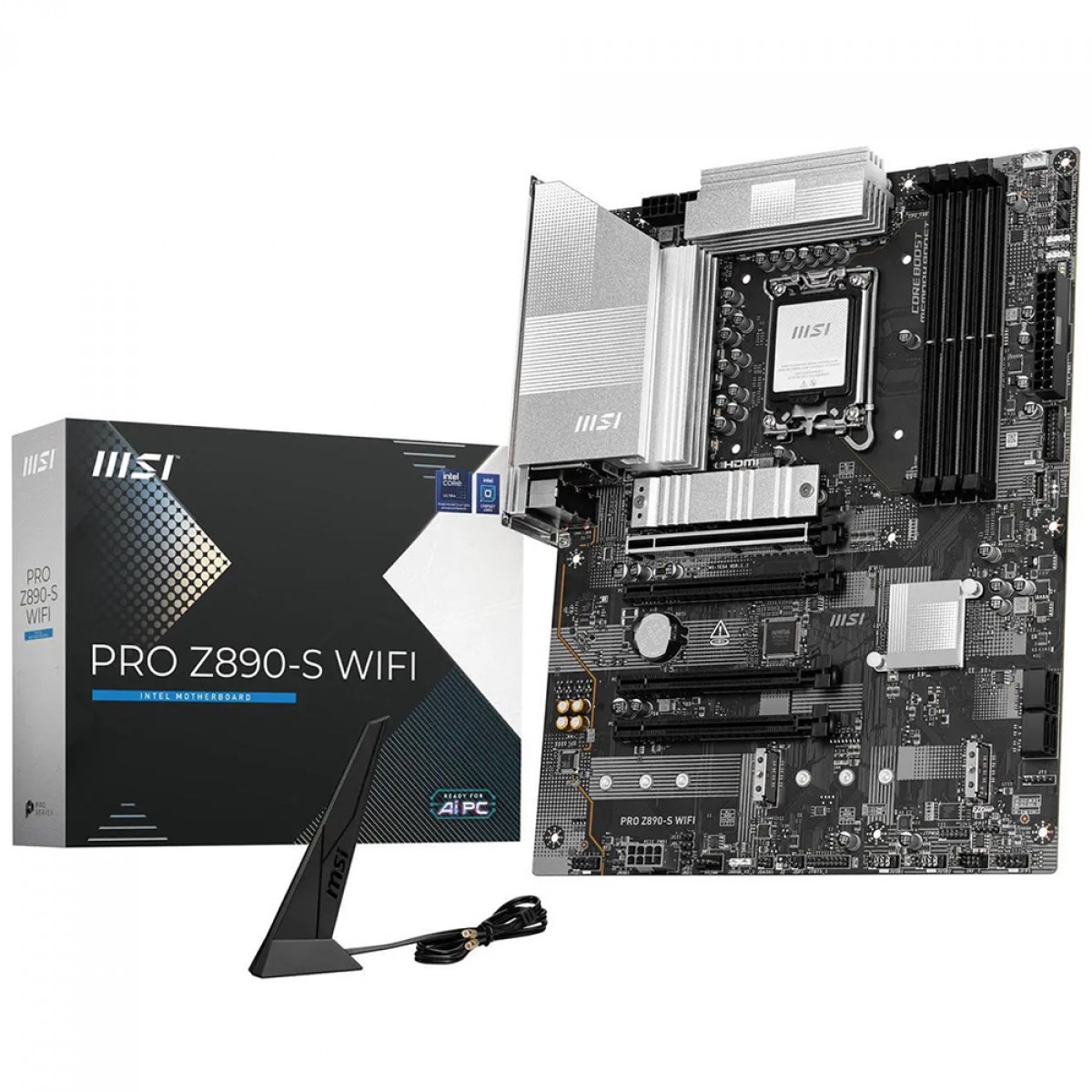 Placa Mãe MSI PRO Z890-S WIFI, Chipset Z890, Intel LGA 1851, ATX, DDR5