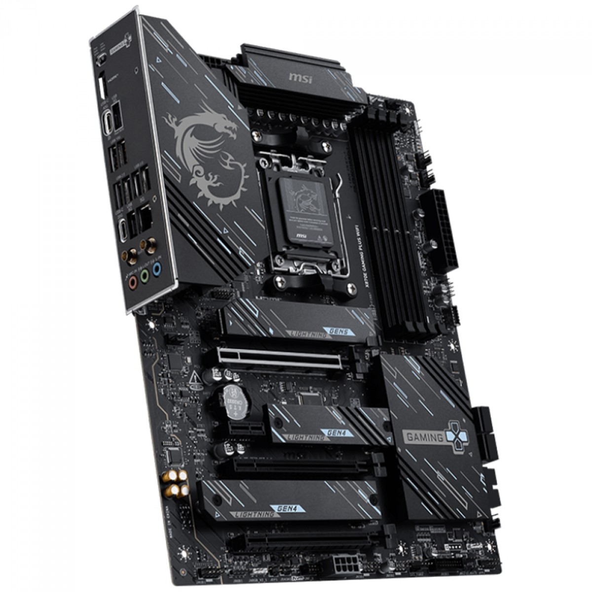 Placa Mãe MSI X870E Gaming PLUS WIFI, Chipset X870E, AMD AM5, ATX, DDR5