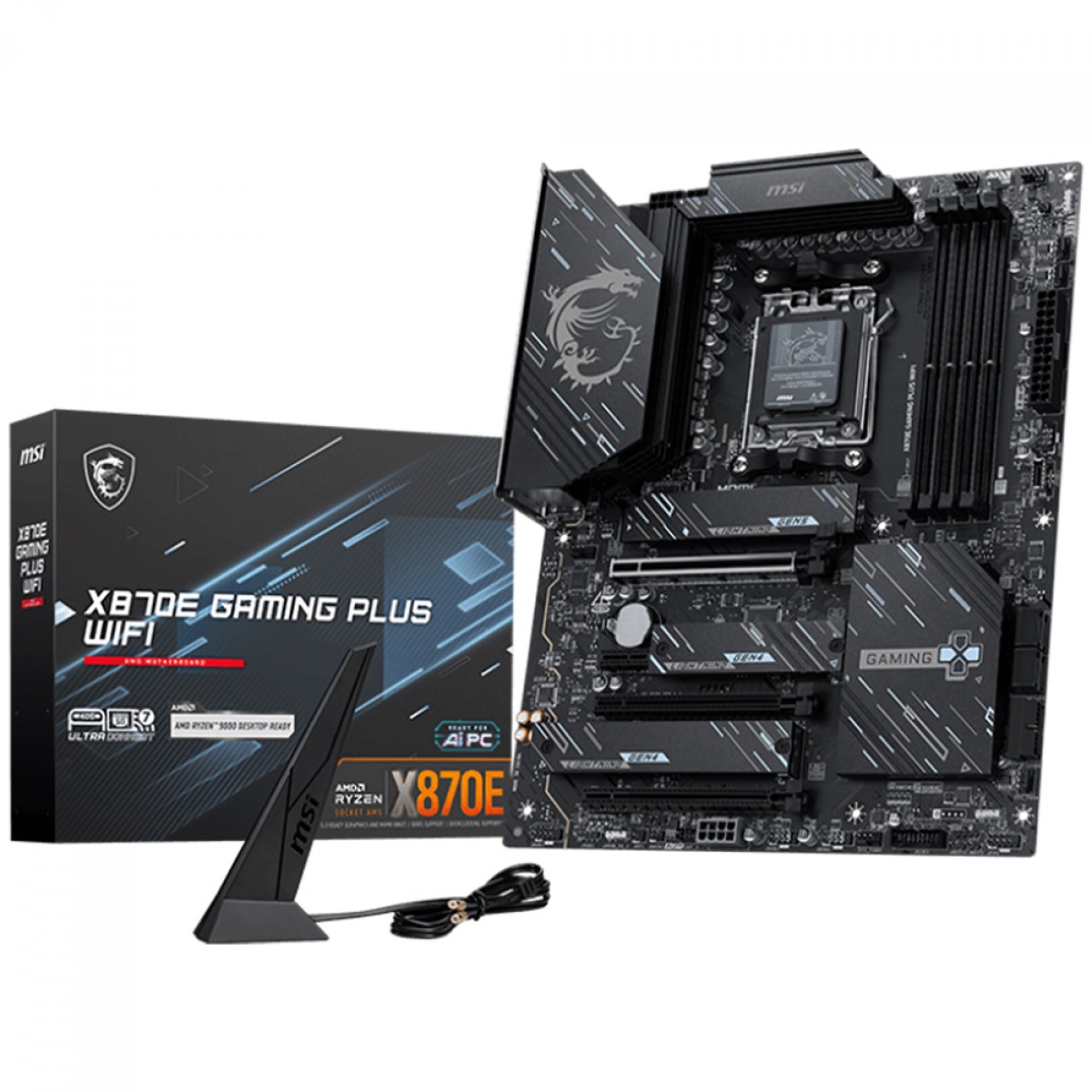 Placa Mãe MSI X870E Gaming PLUS WIFI, Chipset X870E, AMD AM5, ATX, DDR5