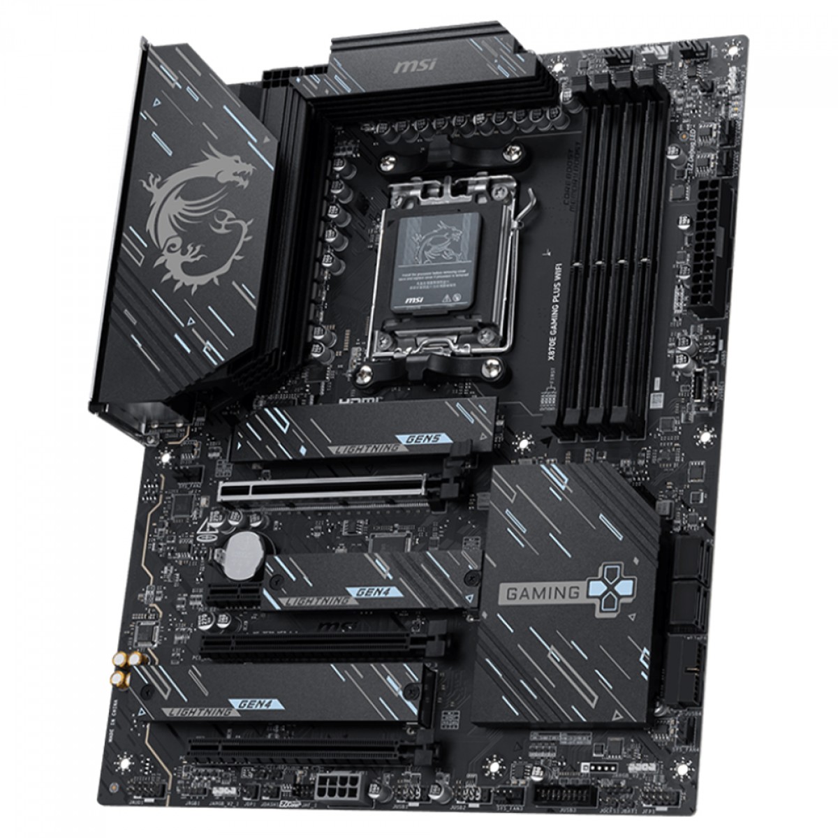 Placa Mãe MSI X870E Gaming PLUS WIFI, Chipset X870E, AMD AM5, ATX, DDR5